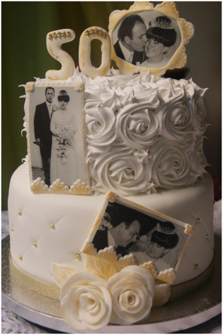 pastel para bodas de oro